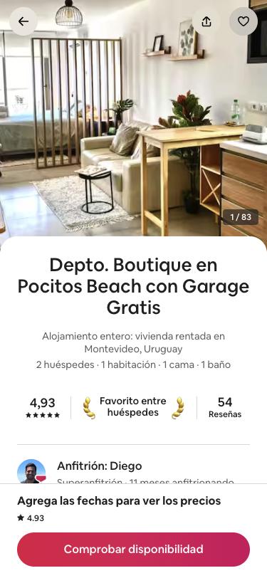 Anuncio de Vizenz en Airbnb: Depto. Boutique en Pocitos Beach con Garage Gratis